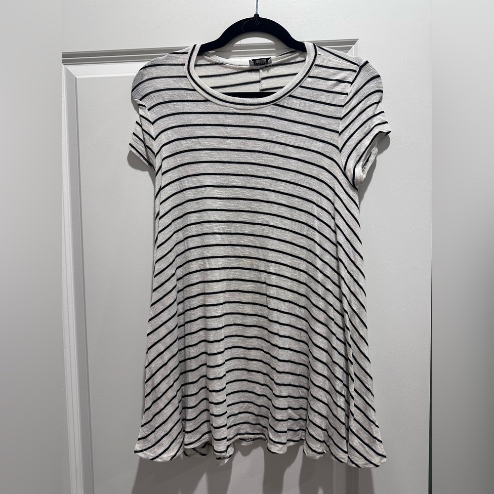 Tobi Black and White Striped Mini Top
